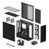 Xtender_VG_black_mirror_g05 ARCTIC Xtender VG Mirror Black E-ATX Panorama Case Vertical GPU Mount PCIe 4.0 Riser Mirror Tinted Glass Dual 420mm Radiator 5x A-RGB Fans - ACPCC00019A