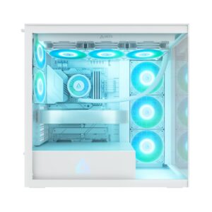 ARCTIC Xtender White E-ATX Panorama Case Clear Glass Dual 420mm Radiator Support 5x A-RGB Fans - ACPCC00014A