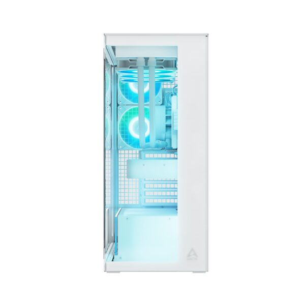 ARCTIC Xtender White E-ATX Panorama Case Clear Glass Dual 420mm Radiator Support 5x A-RGB Fans - ACPCC00014A