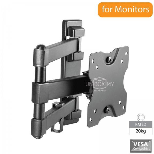 Brateck LDA21 Full-Motion TV Wall Mount 13-27 Inch up to 20kg – Brateck-LDA21-112...