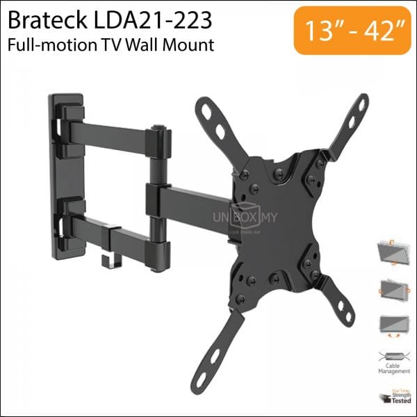 Brateck LDA21 Full-Motion TV Wall Mount 13-27 Inch up to 20kg - Brateck-LDA21-112
