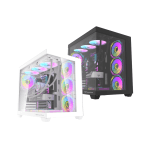 DarkFlash C285P V2 Dual Chamber ATX PC Case Tempered Glass - C285P-V2 Black | White