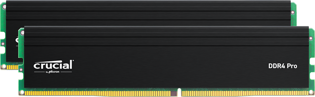 Crucial Pro 32GB (2x16GB) DDR4-3200 CL22 UDIMM with Heat Spreader – CP2K16G4DFRA32A