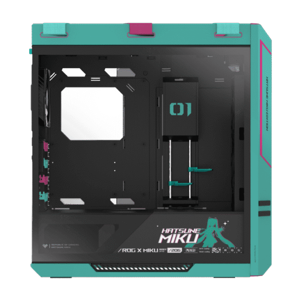 h732 (20) Asus ROG Strix Helios II Hatsune Miku Edition EATX Mid-Tower Case, Dual Tempered Glass, Aluminum Frame, 420/360mm Radiator Support, 450mm GPU Clearance - ROG STRIX HELIOS II GX601S HAT