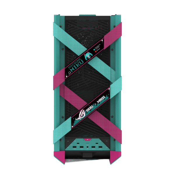 h732 (21) Asus ROG Strix Helios II Hatsune Miku Edition EATX Mid-Tower Case, Dual Tempered Glass, Aluminum Frame, 420/360mm Radiator Support, 450mm GPU Clearance - ROG STRIX HELIOS II GX601S HAT