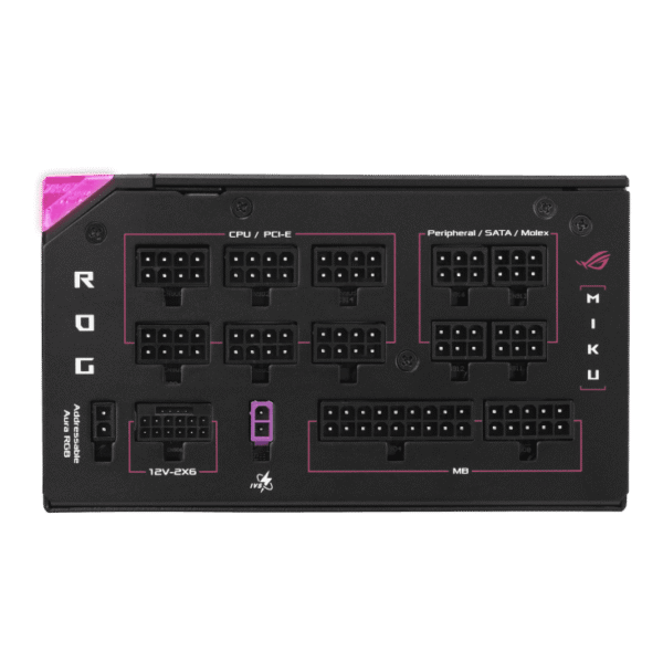 Asus ROG Thor 1200W Platinum III Hatsune Miku Edition, ATX 3.1 Fully Modular PSU, GaN MOSFET, Magnetic OLED, 0dB, Cybenetics Platinum/A++ - ROG-THOR-1200P3-MIKU