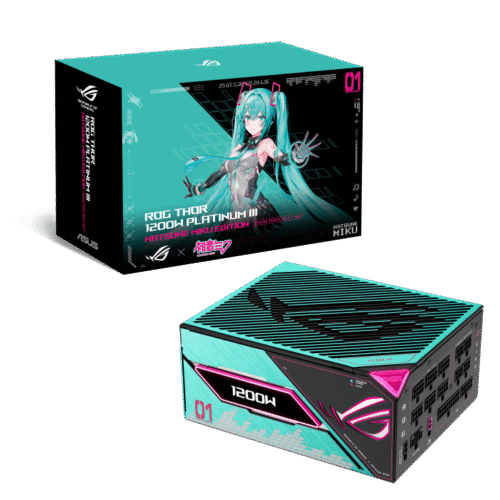 Asus ROG Thor 1200W Platinum III Hatsune Miku Edition, ATX 3.1 Fully Modular PSU, GaN MOSFET, Magnetic OLED, 0dB, Cybenetics Platinum/A++ - ROG-THOR-1200P3-MIKU