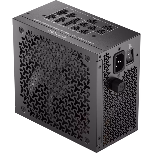 Corsair RM1000x SHIFT 1000W ATX 3.1 Fully Modular PSU, Cybenetics Gold, SHIFT Side Connectors, Native 12V-2x6, Fan Speed Control Knob - CP-9020300-NA