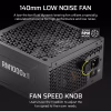 Corsair RM1000x SHIFT 1000W ATX 3.1 Fully Modular PSU, Cybenetics Gold, SHIFT Side Connectors, Native 12V-2x6, Fan Speed Control Knob - CP-9020300-NA
