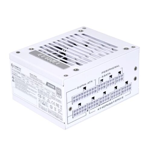 Lian Li SP850 White SFX 850W PCIe 5.0 12VHPWR 80 Plus Gold Fully Modular Braided Cable Power Supply - SP850-W