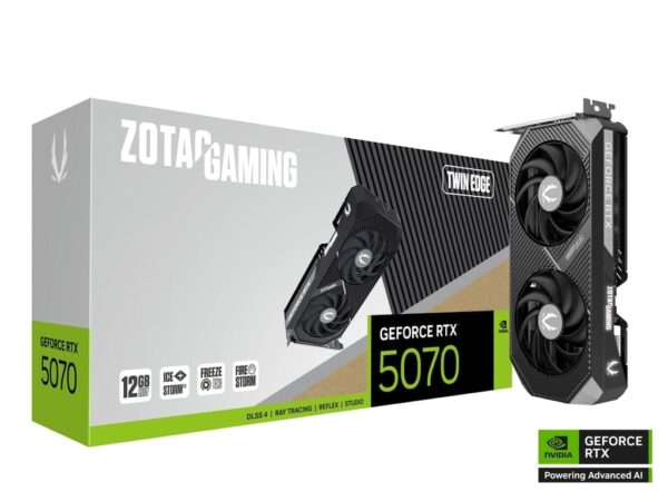 zt-b50700e-10p-image01 ZOTAC Gaming GeForce RTX 5070 Twin Edge 12GB GDDR7 Dual-Slot PCIe 5.0 DLSS 4 - ZT-B50700E-10P