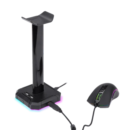 Redragon Scepter Pro RGB Headset Stand 4 USB 2.0 Ports 10 Lighting Modes - Redragon SCEPTER PRO RD HA300