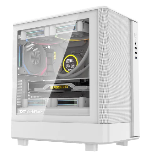 Darkflash DB330M Mesh White mATX High Airflow Gaming Case USB 3.0 - Darkflash DB330M Mesh White