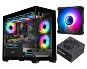 Darkflash AE650 Micro-ATX Case with 8x Infinity 8 ARGB Fans and 650W PSU Bundle - Darkflash AE650 Bundle