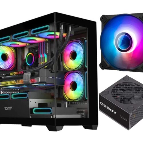 Darkflash AE650 Micro-ATX Case with 8x Infinity 8 ARGB Fans and 650W PSU Bundle - Darkflash AE650 Bundle