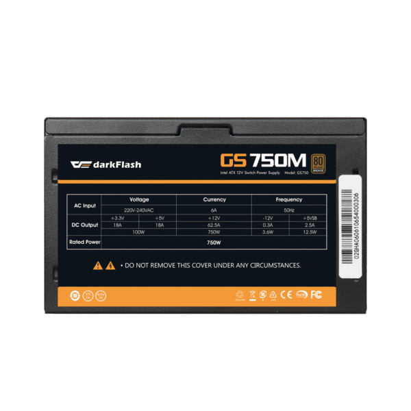 2 Darkflash GS750 750W 80+ Bronze Full Modular PSU ATX v3.1 PCIe 5.1 - Darkflash GS750