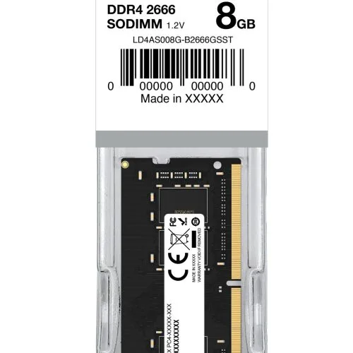 Lexar 8GB DDR4 2666MHz SODIMM Laptop Memory CL19 1.2V - LD4AS008G-B2666GSST