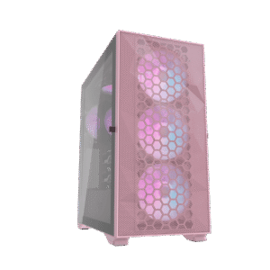 Darkflash DLX21 Pink E-ATX Mesh Swing Door Tempered Glass Case - Darkflash DLX21 Pink