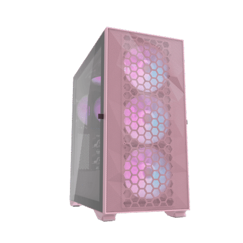 Darkflash DLX21 Pink E-ATX Mesh Swing Door Tempered Glass Case - Darkflash DLX21 Pink