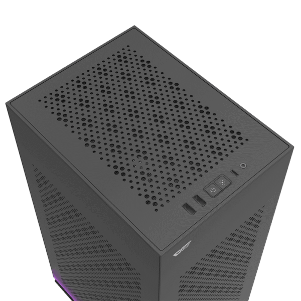 Darkflash DLH21 Black Mini-ITX Vertical Mesh Tower Case with ARGB Lighting - Darkflash DLH21 Black