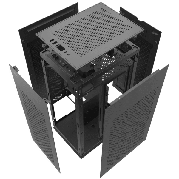 Darkflash DLH21 Black Mini-ITX Vertical Mesh Tower Case with ARGB Lighting - Darkflash DLH21 Black
