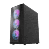 Darkflash DK352 Plus Black ATX Tempered Glass Front Gaming Case with 4 ARGB Fans - Darkflash DK352 Plus Black