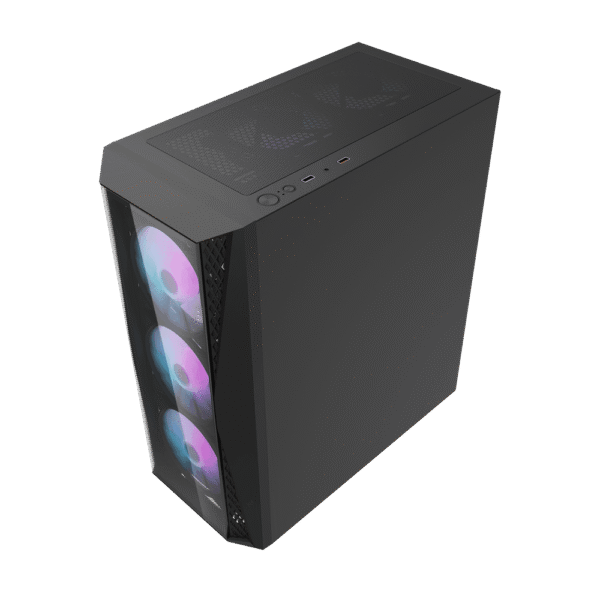 Darkflash DK352 Plus Black ATX Tempered Glass Front Gaming Case with 4 ARGB Fans - Darkflash DK352 Plus Black
