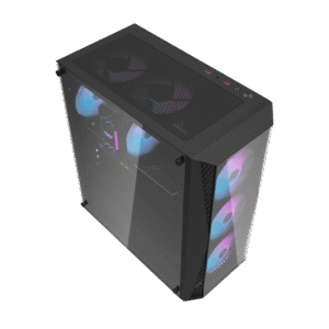 Darkflash DK352 Plus Black ATX Tempered Glass Front Gaming Case with 4 ARGB Fans - Darkflash DK352 Plus Black
