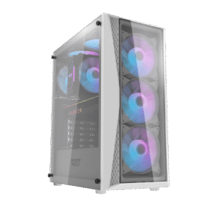 Darkflash DK352 Plus White ATX Tempered Glass Front Gaming Case with 4 ARGB Fans - Darkflash DK352 Plus White