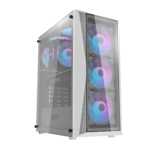 Darkflash DK352 Plus White ATX Tempered Glass Front Gaming Case with 4 ARGB Fans - Darkflash DK352 Plus White