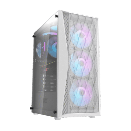 Darkflash DK352 Mesh White ATX Gaming Case Tempered Glass with 4 ARGB Fans - Darkflash DK352 Mesh White