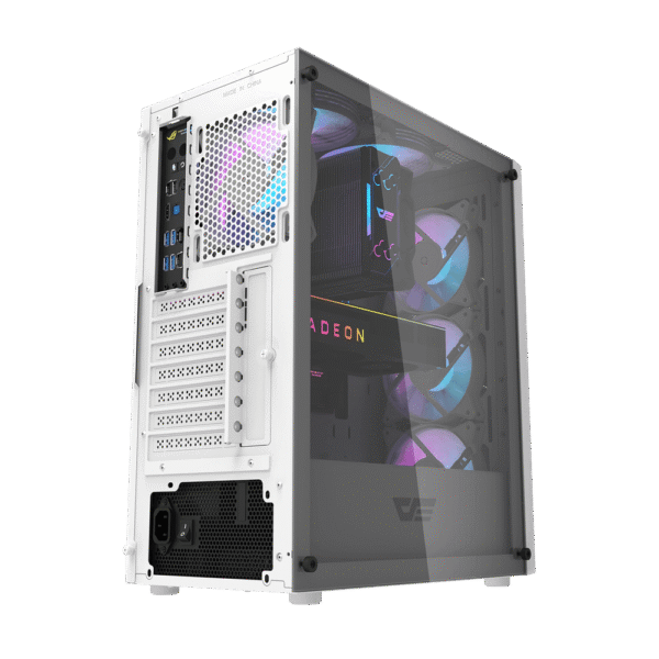 Darkflash DK352 Mesh White ATX Gaming Case Tempered Glass with 4 ARGB Fans - Darkflash DK352 Mesh White