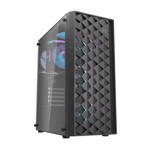 Darkflash DK351 Black ATX Gaming Case Tempered Glass with 4 ARGB Fans - Darkflash DK351 Black