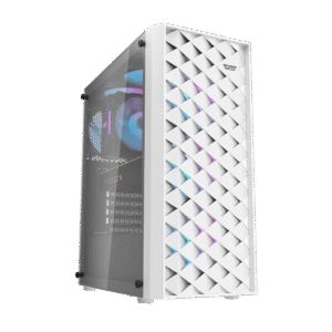 Darkflash DK351 White ATX Gaming Case Tempered Glass with 4 ARGB Fans - Darkflash DK351 White