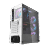 Darkflash DK351 White ATX Gaming Case Tempered Glass with 4 ARGB Fans - Darkflash DK351 White