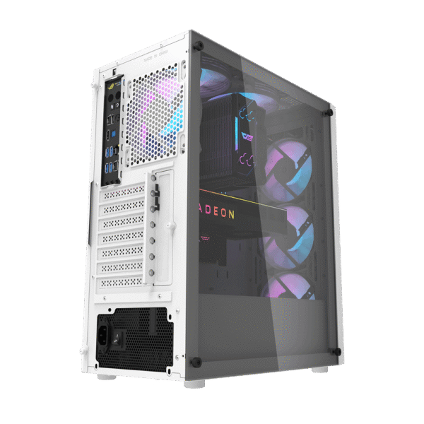 Darkflash DK351 White ATX Gaming Case Tempered Glass with 4 ARGB Fans - Darkflash DK351 White