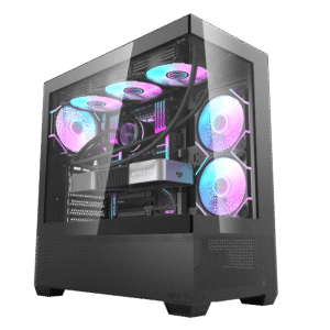 Darkflash DS900 Air Black ATX Mid-Tower Panoramic Tempered Glass Mesh High Airflow Case - Darkflash DS900 Air Black