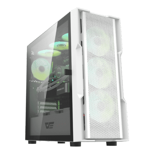Darkflash DK431 E-ATX Mesh Front Case with 4 ARGB Fans - Darkflash DK431 White