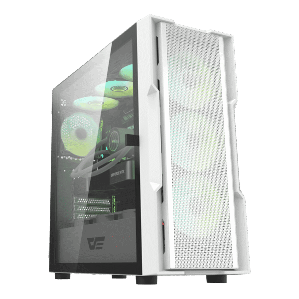 Darkflash DK431 E-ATX Mesh Front Case with 4 ARGB Fans - Darkflash DK431 White