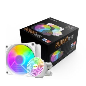 Darkflash Radiant DC120 White ARGB AIO Liquid CPU Cooler 120mm 84.2 CFM - Darkflash Radiant DC120 White