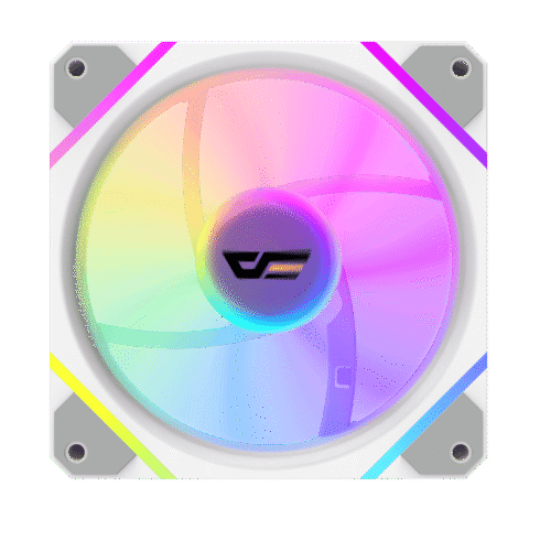 Darkflash DM12R F Reverse Blade 120mm ARGB Fan White Hydro Bearing - Darkflash DM12R F Reverse White