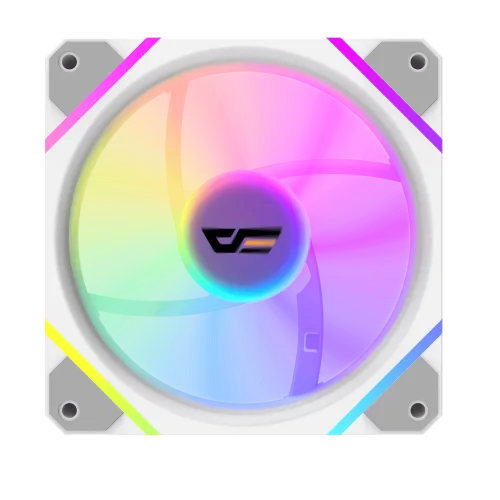Darkflash DM12R F Reverse Blade 120mm ARGB Fan White Hydro Bearing - Darkflash DM12R F Reverse White