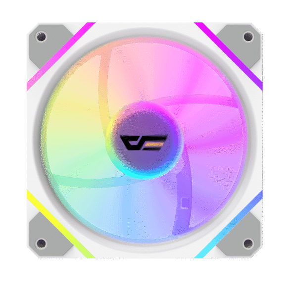 Darkflash DM12R F Reverse Blade 120mm ARGB Fan White Hydro Bearing - Darkflash DM12R F Reverse White