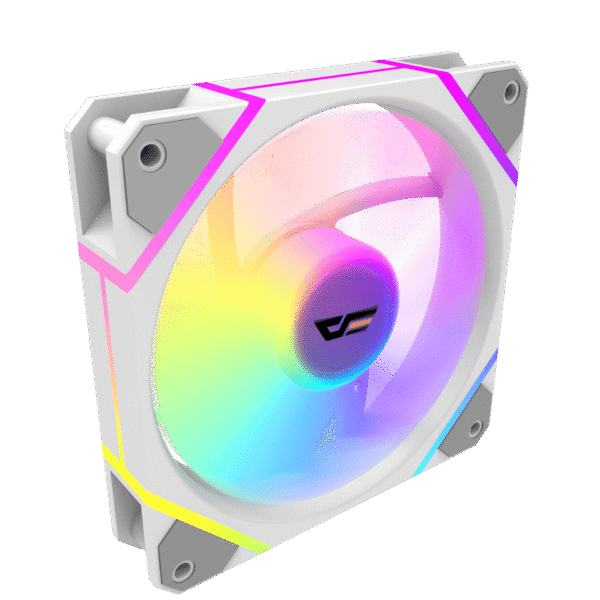 Darkflash DM12R F Reverse Blade 120mm ARGB Fan White Hydro Bearing - Darkflash DM12R F Reverse White