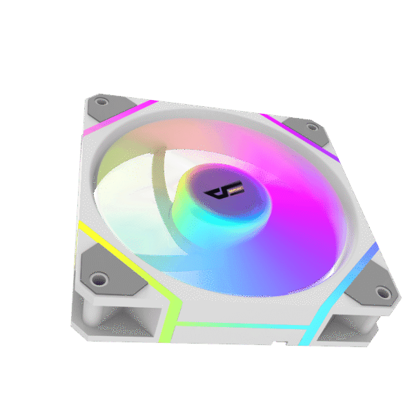 Darkflash DM12R F Reverse Blade 120mm ARGB Fan White Hydro Bearing - Darkflash DM12R F Reverse White