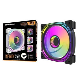 Darkflash Infinity 24R Reverse Blade 120mm ARGB Fan Black 65CFM - Darkflash Infinity 24R Reverse Black