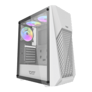 Darkflash DK150 White ATX Gaming Case Tempered Glass with 3 Rainbow Fans - Darkflash DK150 White