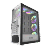 202403080017791 Darkflash DK150 White ATX Gaming Case Tempered Glass with 3 Rainbow Fans - Darkflash DK150 White