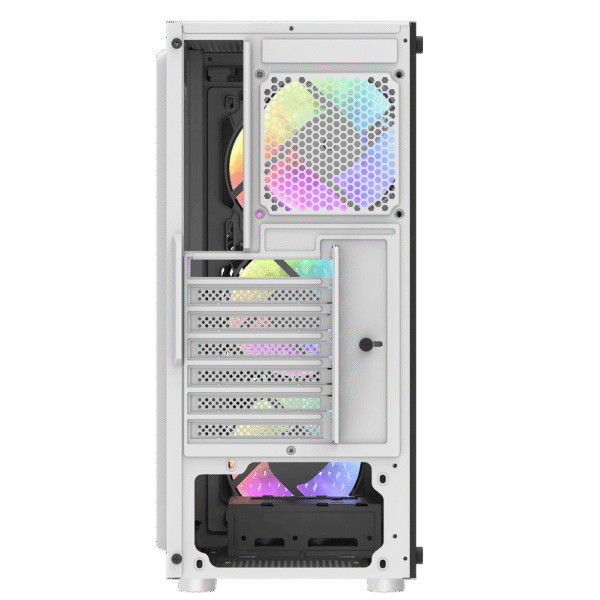202403080017795 Darkflash DK150 White ATX Gaming Case Tempered Glass with 3 Rainbow Fans - Darkflash DK150 White