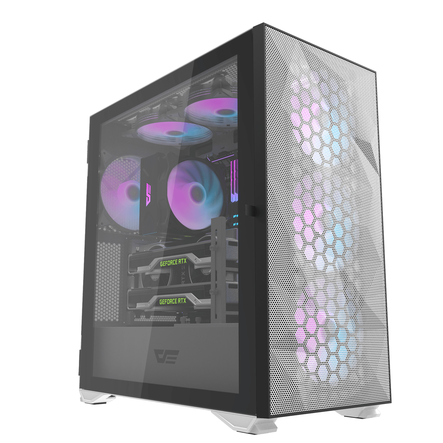 Darkflash DLX21 M-ATX Compact Case with Tempered Glass and Mesh Front – Darkflash DLX21 White